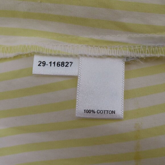 LOFT Ann Taylor Womens 6 Yellow White Stripe Collared Button Tie Blouse Shirt - Picture 8 of 11